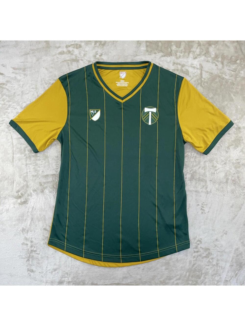 Officially Licensed MLS Portland Timbers Mens Green/Yellow Soccer Jersey Medium